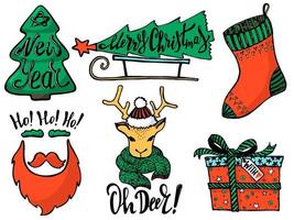 Doodle Christmas set vector