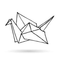 icono simple del garabato de origami. vector