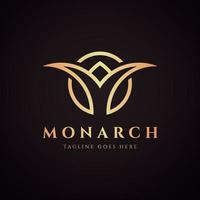 Luxury monarch logo vector
