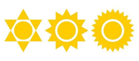 set of sun icon vector