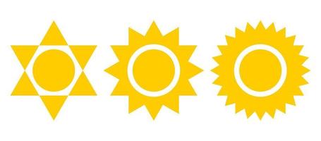 set of sun icon vector