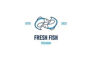 Fish icon logo design vector template