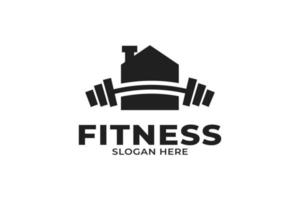 House fitness and gym logo design vector