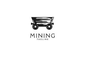 Mine cart logo design vector template