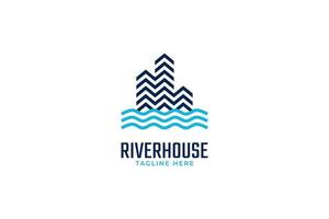 River house logo design vector