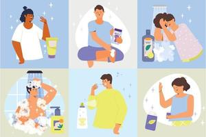 Body Odor Square Compositions vector