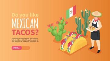 Mexican Cuisine Horizontal Banner vector