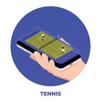 Smartphone Tennis Round Composition vector