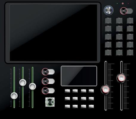 Dashboard Elements Realistic Composition