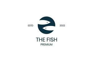 Fish icon logo design vector template