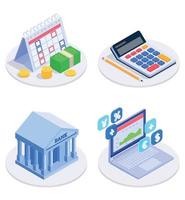 Accounting And Financial Audit Design Set vector