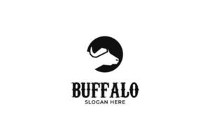 diseño de logotipo de silueta de cabeza de búfalo vector