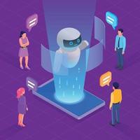 Chatbot Isometric Concept vector