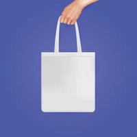 Realistic Hands Bag Color Background Composition vector