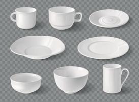 Dishware Transparent Set vector