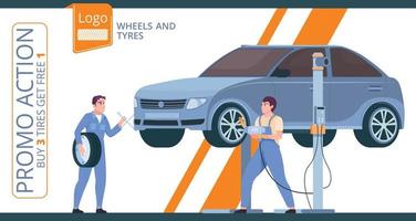 Tire Service Banner vector