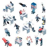 Isometric Business Burnout Set vector