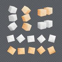 Sugar Cubes Realistic Set vector