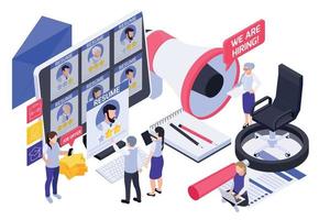 Hiring Isometric HR Composition vector