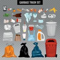 Trash Garbage Icon Set vector
