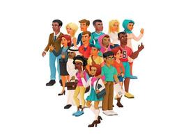 Cartoon Diversity Characters Composition vector