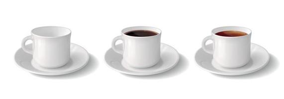 Three Cups With Saucers vector