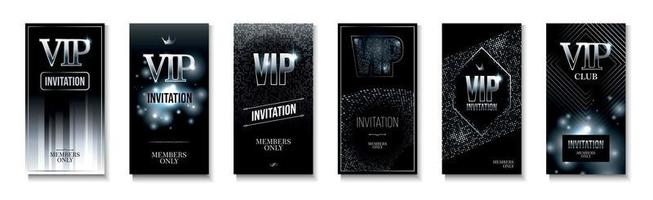 conjunto de invitación de club vip vector