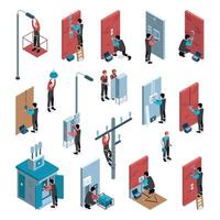 Isometric Technician Set vector