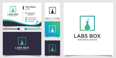 Labs box logo with modern style and business card design template Premium Vector