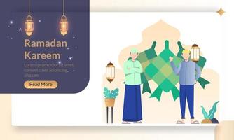 Islamic vector design greeting card background islamic design banner. vector illustration