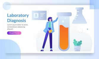 Laboratory Diagnosis concept, healthcare and medical service, consult with diverse doctor, landing page template for banner, flyer, ui, web, mobile app, poster vector