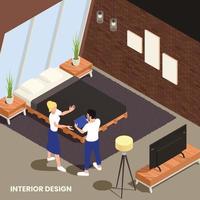 Interior Designer Isometric Composition vector