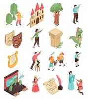 Acting Isometric Set vector