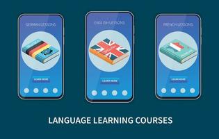 conjunto de cursos de idiomas vector