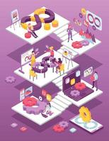 Isometric Devops Illustration vector