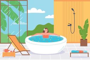 ilustración de baño de spa vector