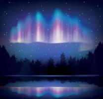 composición realista de la aurora boreal vector