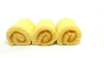 Orange Jam Roll isolated on the white background. photo