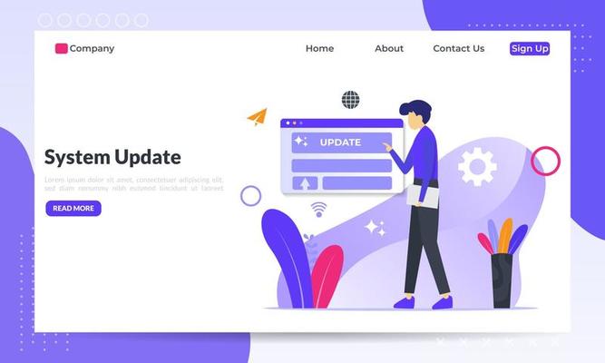 System Update Improvement Change New Version software. Installing update process, upgrade program, data network installation, flat icon,suitable for web landing page, banner, vector template
