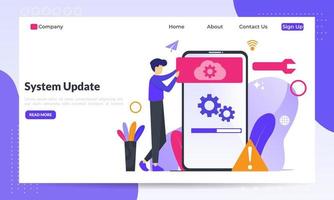 System Update Improvement Change New Version software. Installing update process, upgrade program, data network installation, flat icon,suitable for web landing page, banner, vector template