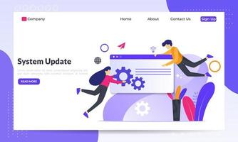 System Update Improvement Change New Version software. Installing update process, upgrade program, data network installation, flat icon,suitable for web landing page, banner, vector template