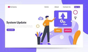 System Update Improvement Change New Version software. Installing update process, upgrade program, data network installation, flat icon,suitable for web landing page, banner, vector template