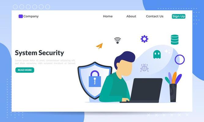 Network security concept, Database secure and personal data protection, Traffic Encryption, VPN, Privacy Protection, Antivirus Technology, flat icon, suitable for web landing page, banner, vector