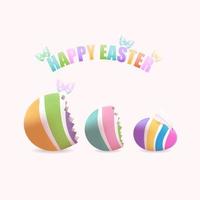 Easter egg with bunny ears inside eggs vector