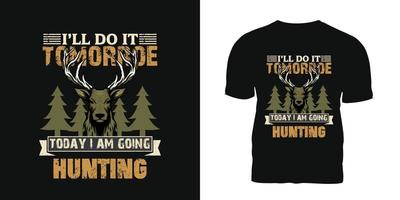 hunting t-shirt and poster vector design template. With deer skull, sniper rifle, duck vectors. Grungy deer hunt tee. For label, emblem.