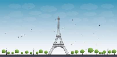 Vector illustration of Eiffel Tower.