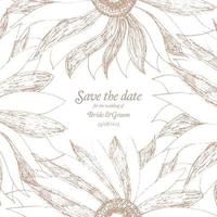 Save The Date Wedding invitation Card. vector