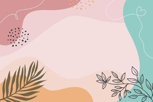 Hand drawn floral abstract background vector