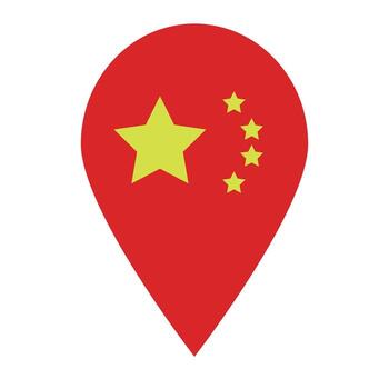 Map pin icon of China. Location information of China. Vectors. vector