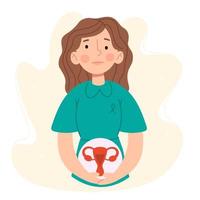 Female gynecological problems infertility endometriosis concept. vector illustration